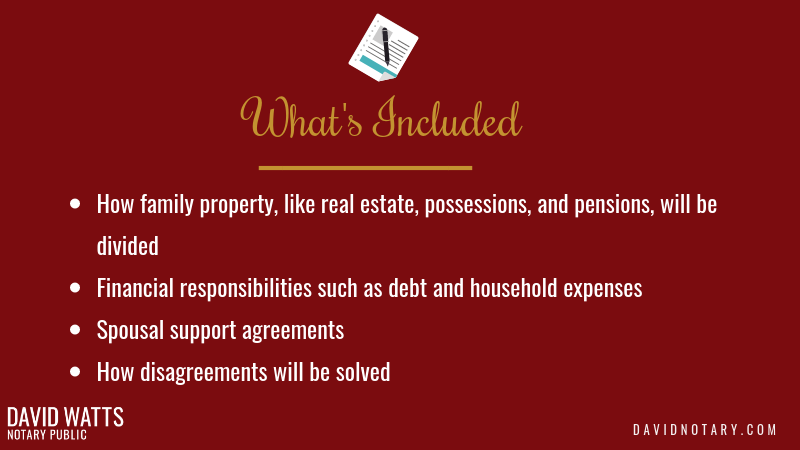whats included in a cohabitation agreement